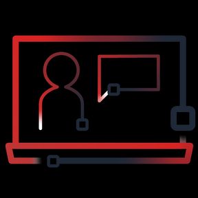 Graphic of a laptop playing a video, depicting 'Live demo'.