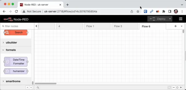 Using the example flow included in the moment node